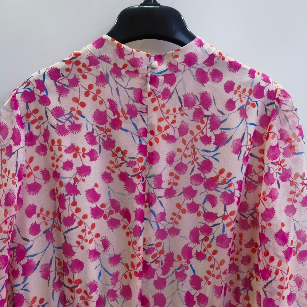 Saloni Isa Silk Georgette Tiered Ruffle Midi Dress - Picture 7 of 15